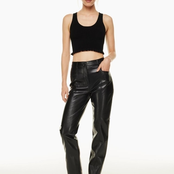 Wilfred, Aritzia, Rebel, Faux Vegan Leather, High Rise, Pants, Size 0‎ - Picture 9 of 16